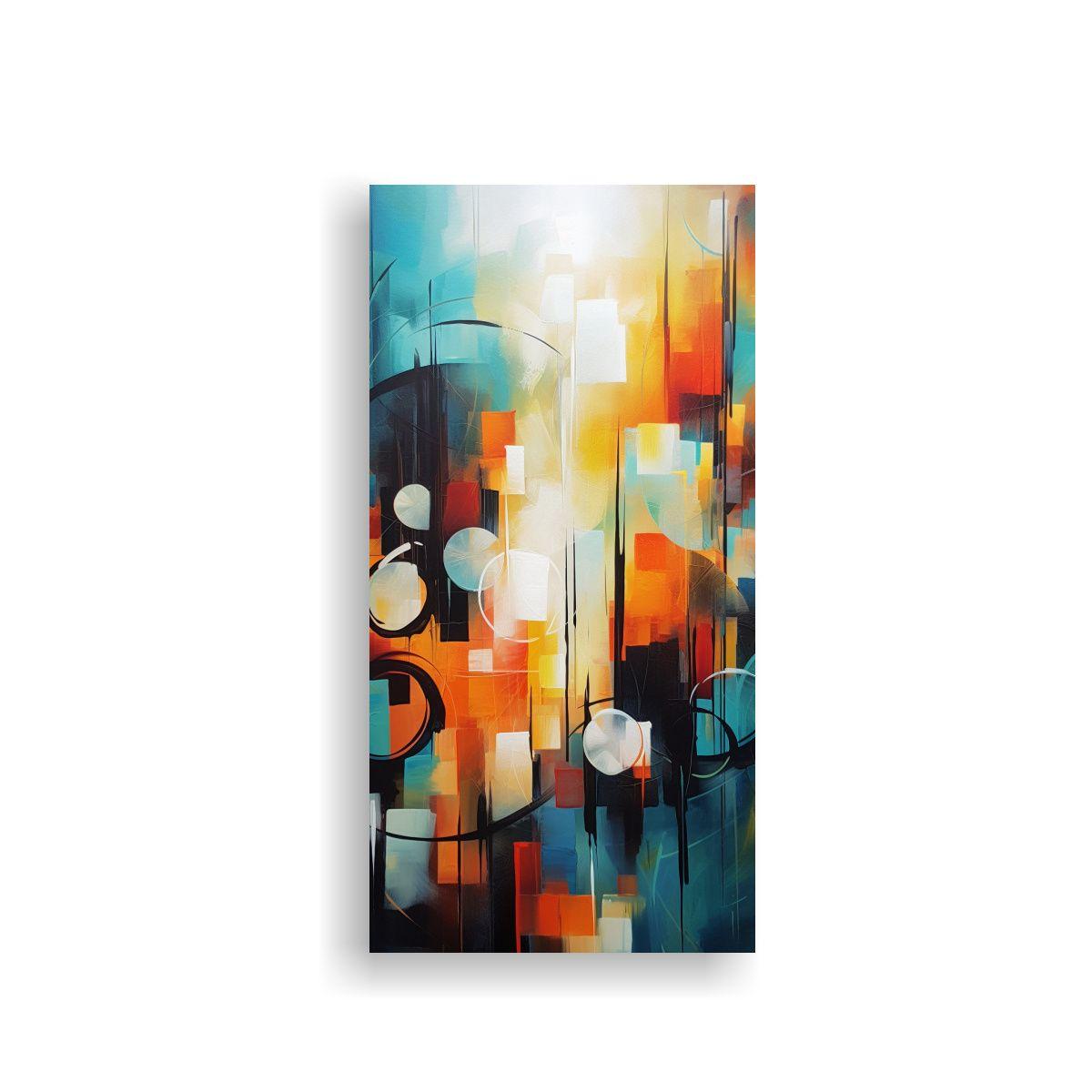 Pintura Abstracta Estilo Composición Calidos 80x160cm-0