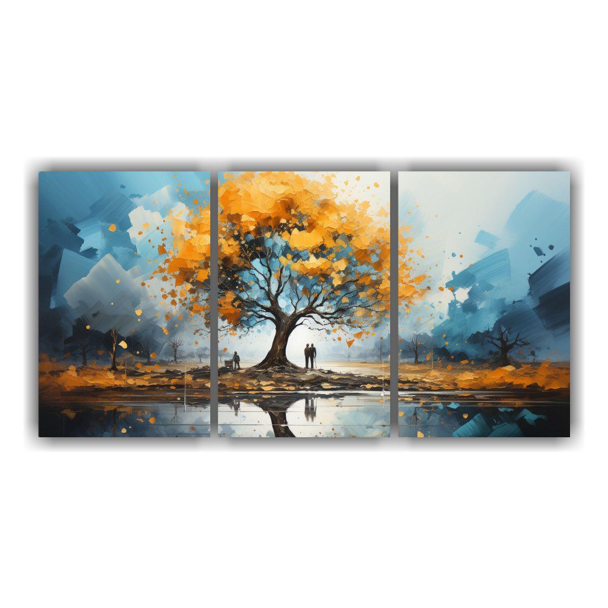 Pintura Abstracta De árbol De Roble En Colores 150x75 Cm-0
