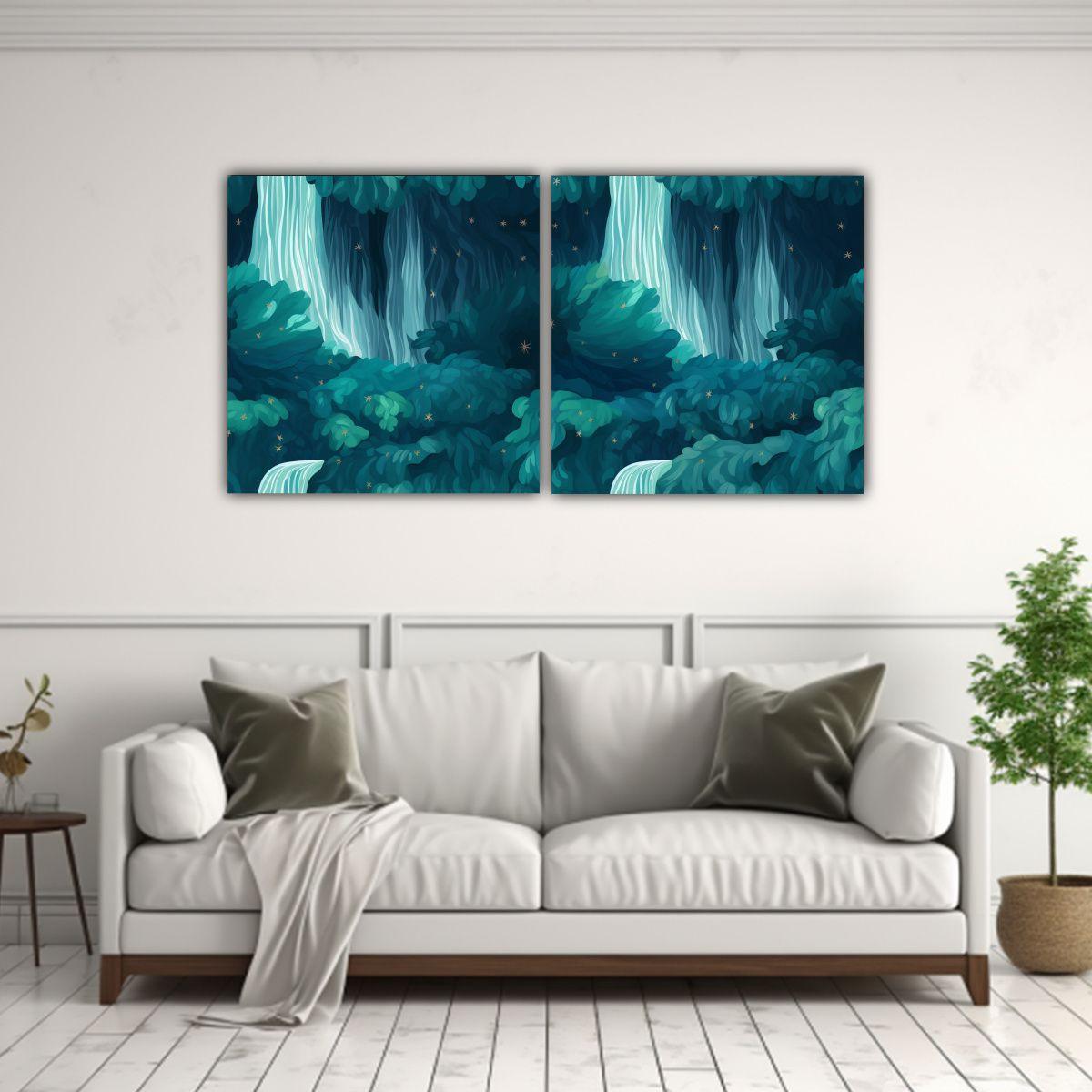 Pinturas De Decoración Con Patrón De Cascada 80x40 Cm-2