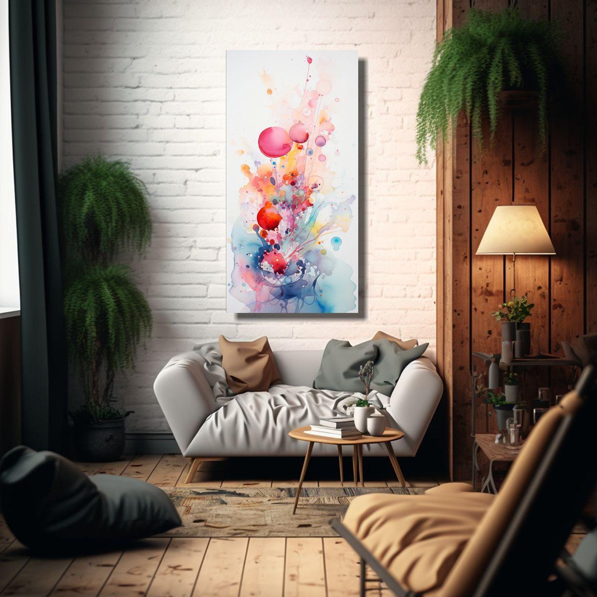 Arte Pared Composición Acuarela Fantástico 40x80cm-2