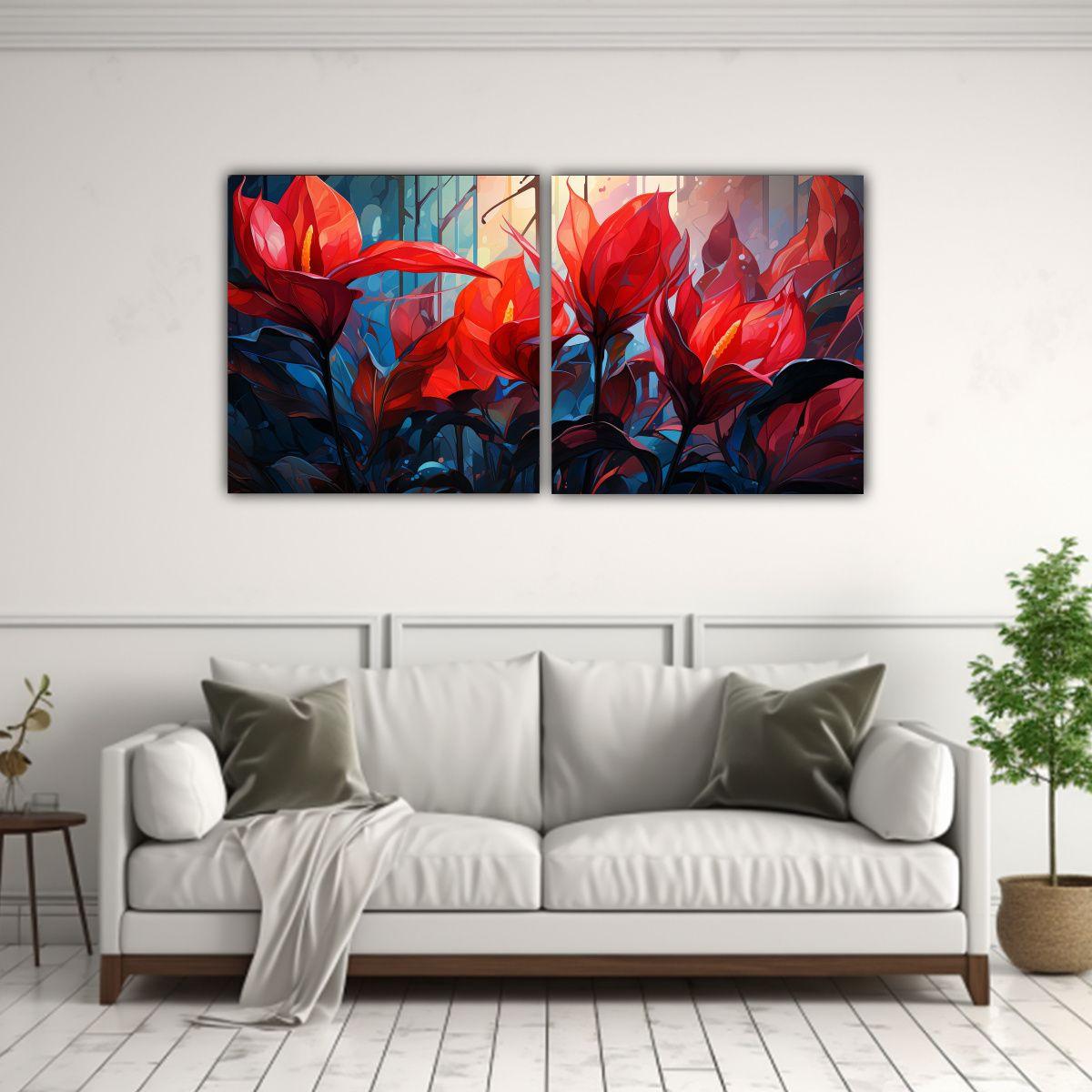 Cuadro Decorativo En Lienzo De Hojas De Heliconia 120x60 Cm-2