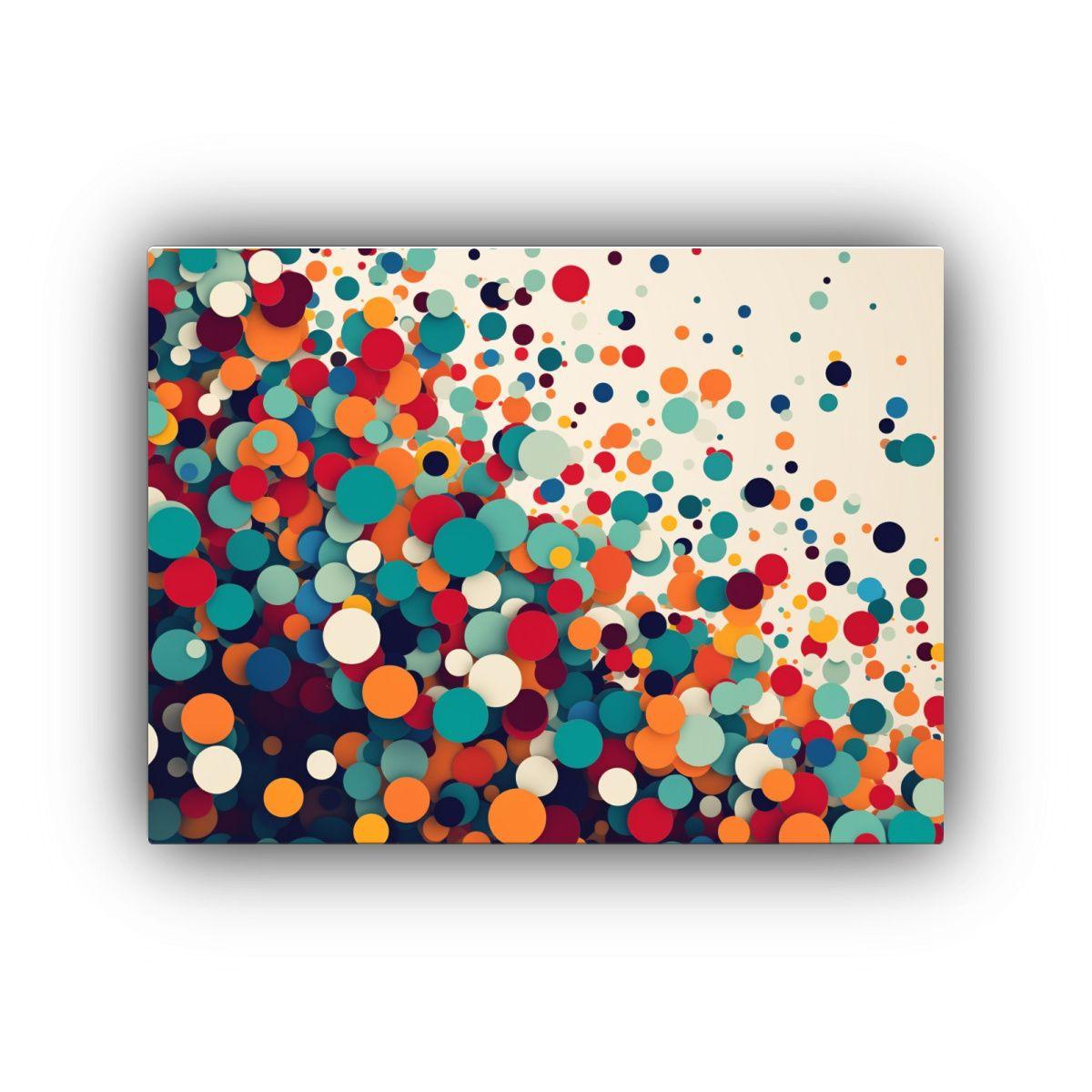 Pintura En Bastidor Composición Visual Salpicadura De Punto 40x30cm-0