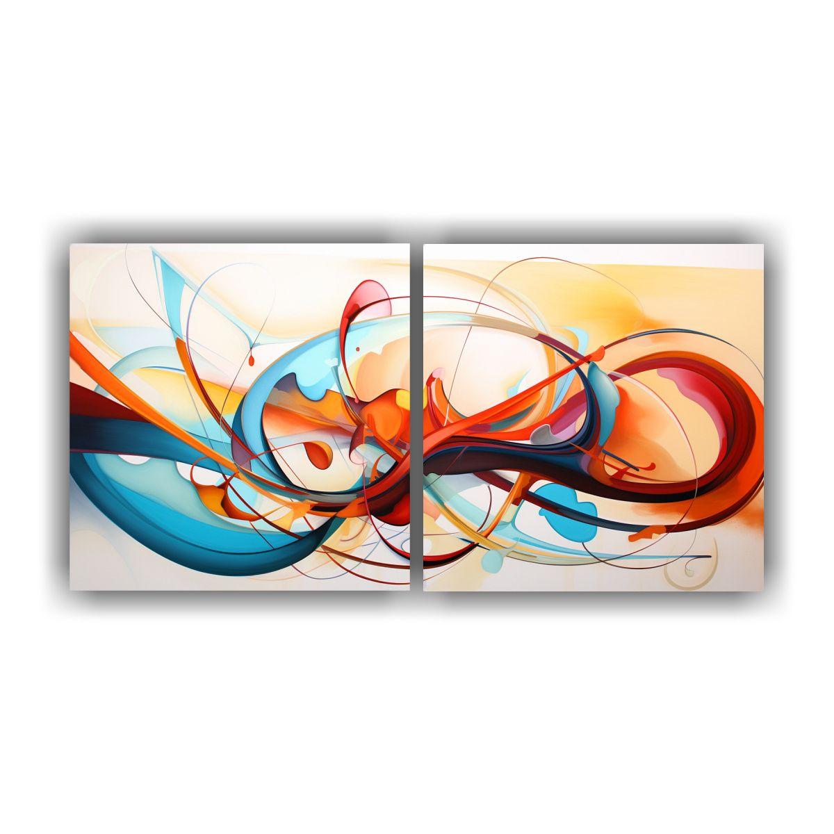 Pinturas Abstractas Vintage De Equilibrio Visual 80x40 Cm-0