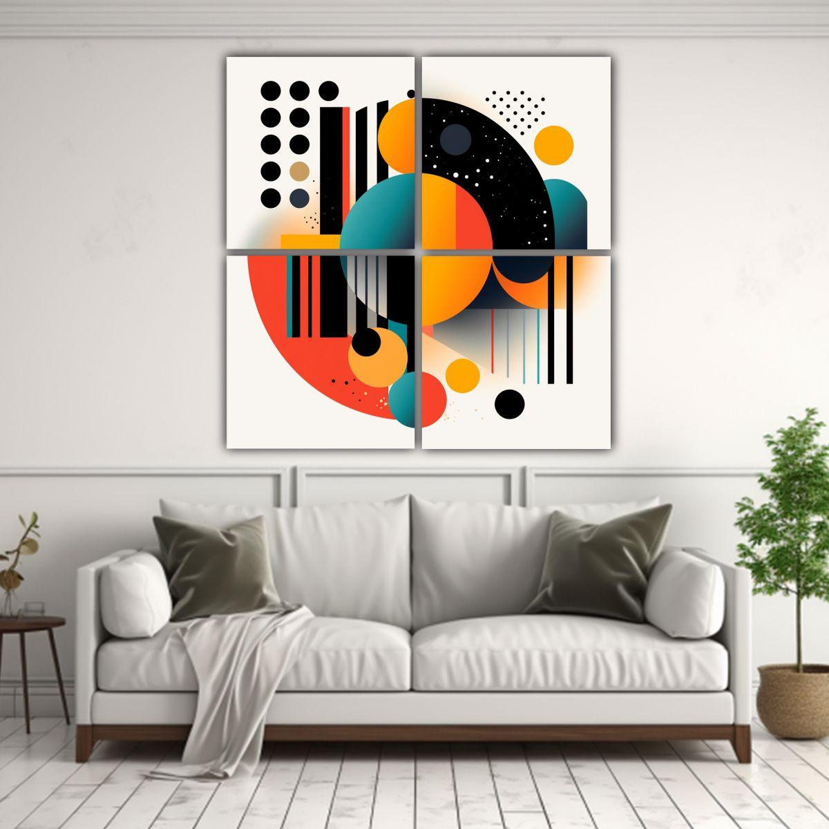 Cuadro Abstracto De Pared En Lienzo Con Diseño 200x200 Cm-2
