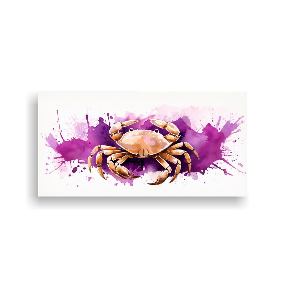 Lienzo Tela Tema Cuarto Cangrejo En Colores 80x40cm-0