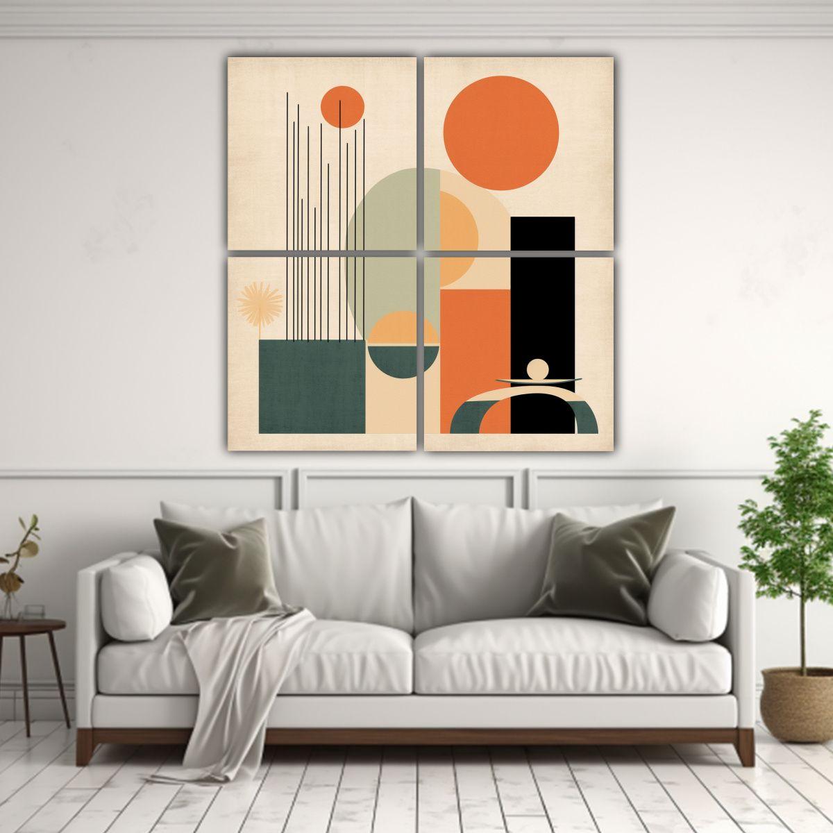 Cuatro Telas En Bastidor Conceptual Street Art: 80x80 Cm-2