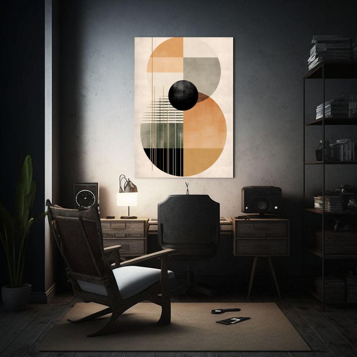Cuadro Abstracto De Líneas En Blanco Y Negro 60x90cm-2