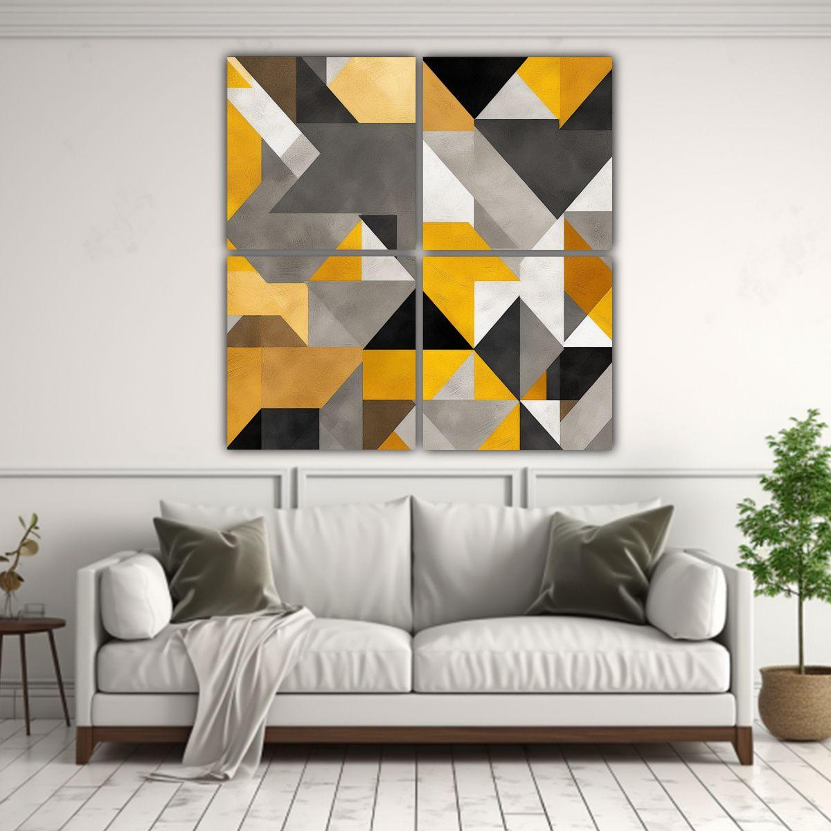 Cuatro Canvas Modernos Arte Gráfico HERO 160x160 Cm-2