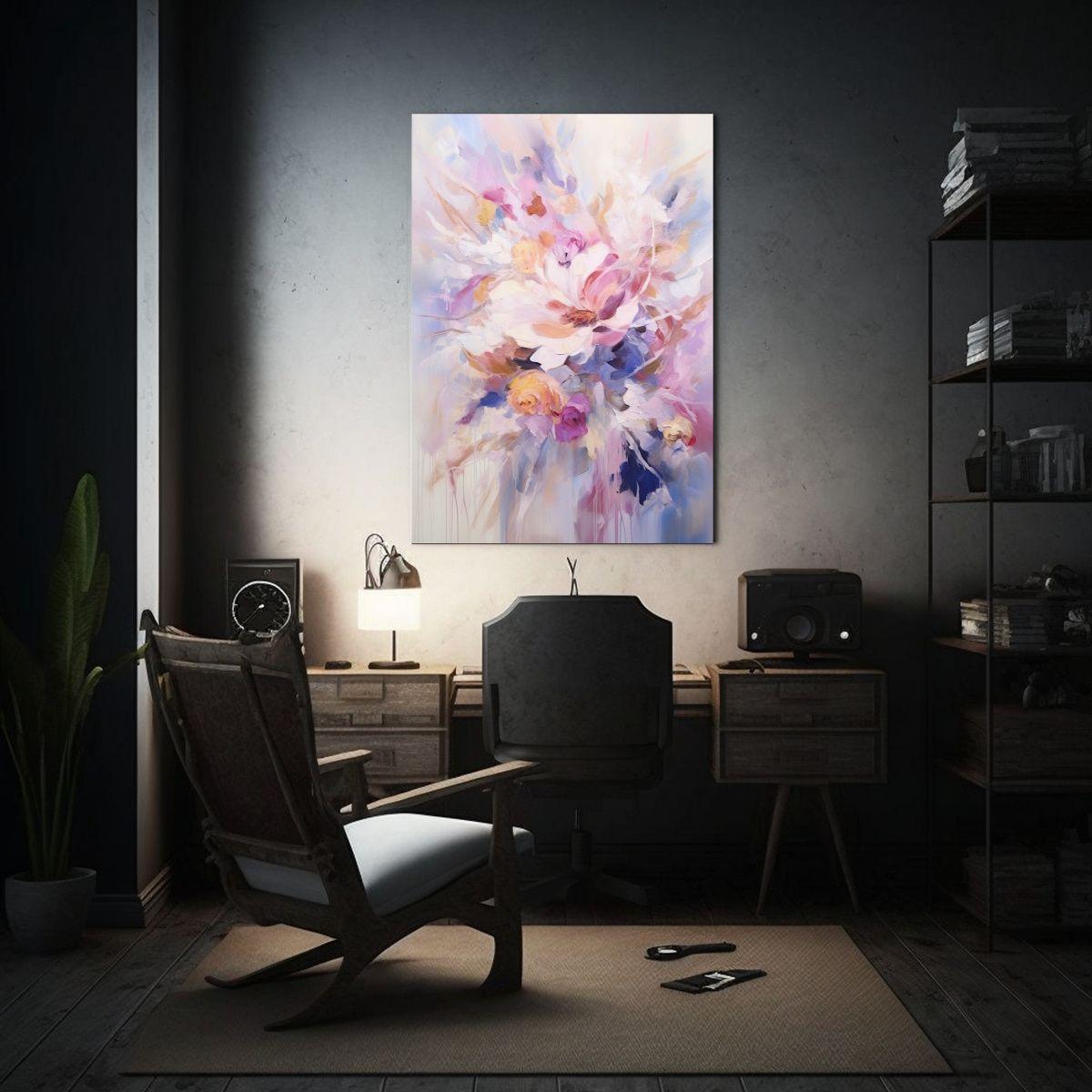 Cuadro De Belleza Natural Con Flores Y Hojas Blancas 30x40cm-2