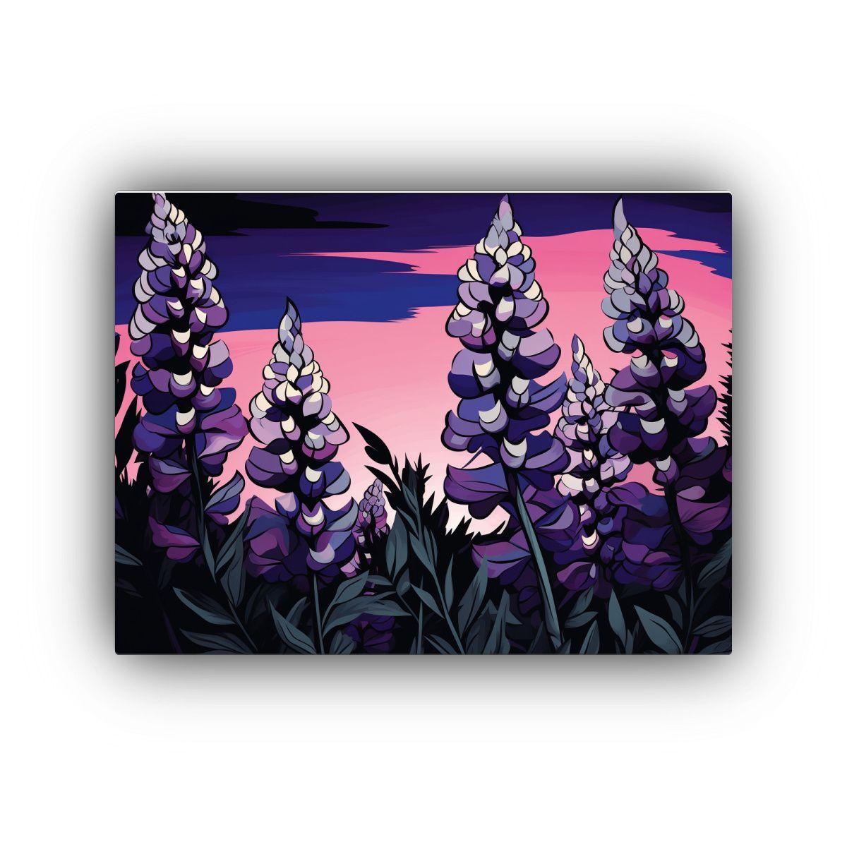 Pinturas Decorativas Neonoir Con Granos De Lupino En Morado  75x50cm-0