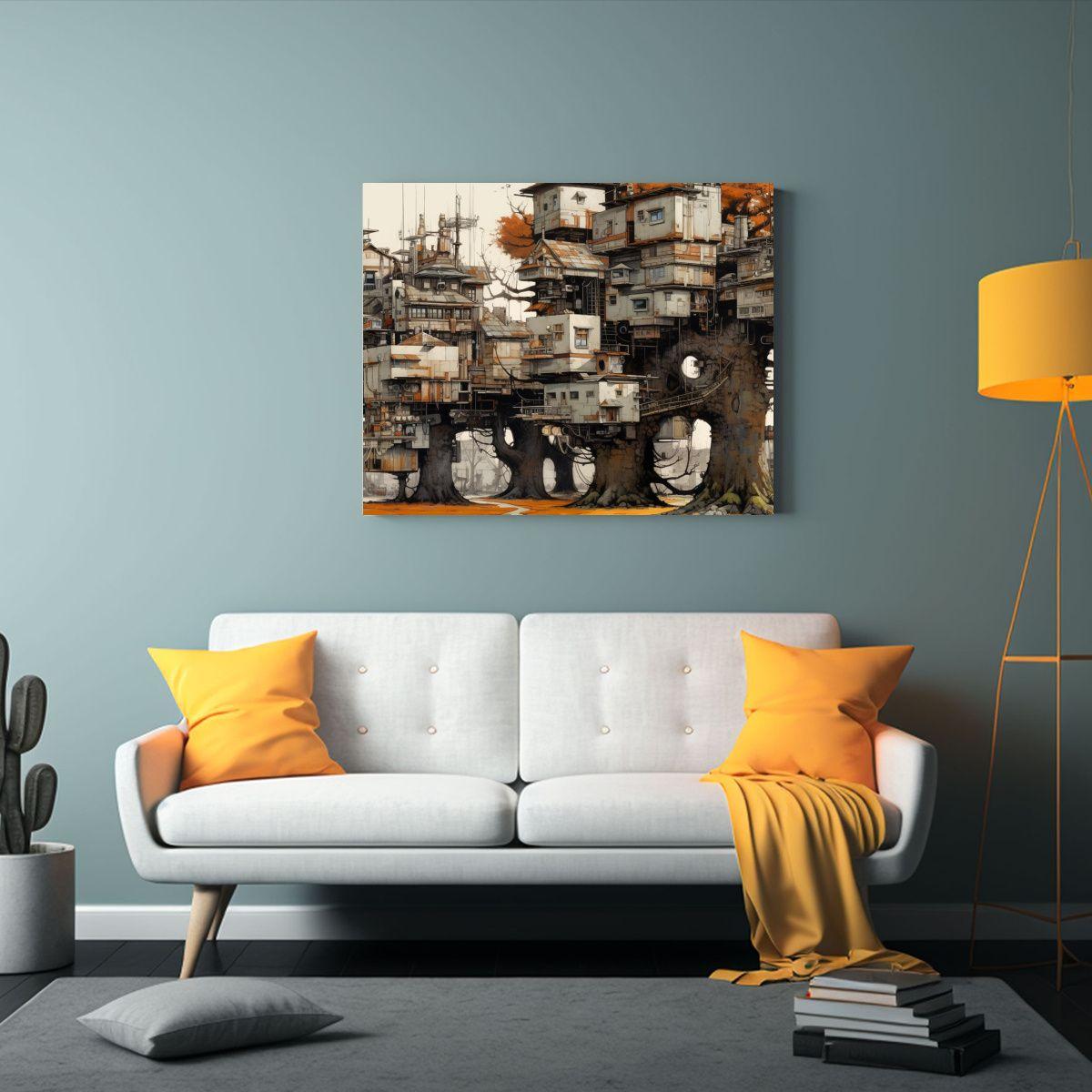 Cuadro Minimalista Inspirador Ciudad Holandesa 2990 Lebbeus  50x40cm-2