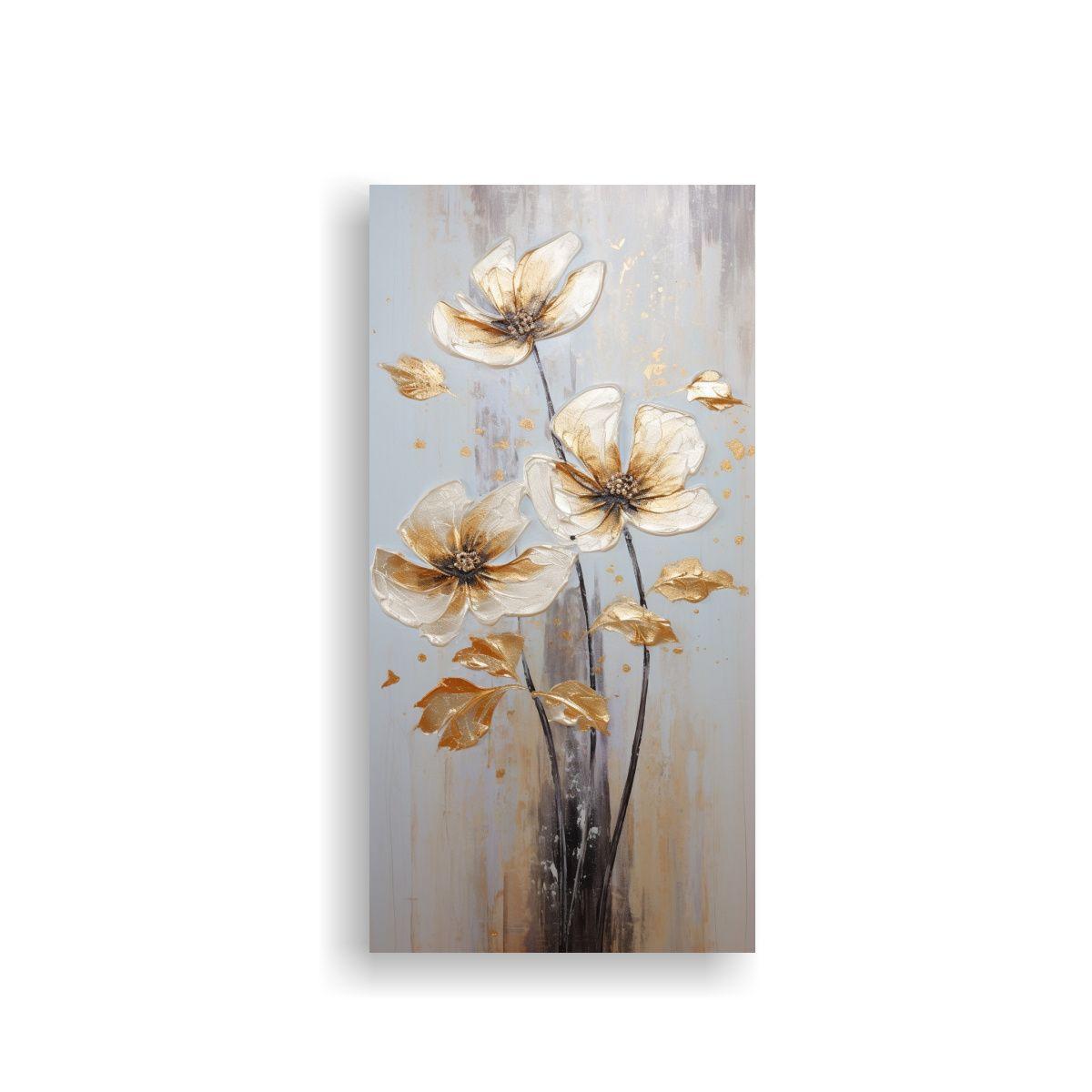 Lienzo Inspirador Escenario Pintura De Flores 40x80cm-0
