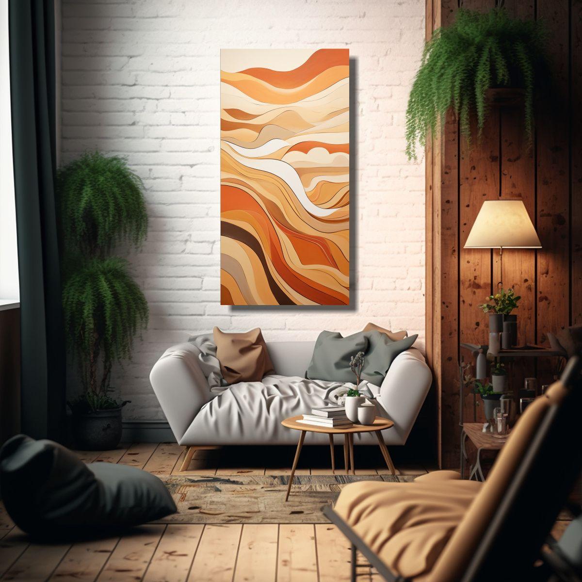 Pintura Decorativa De Lienzo Con Imagen Abstracta 30x60cm-2