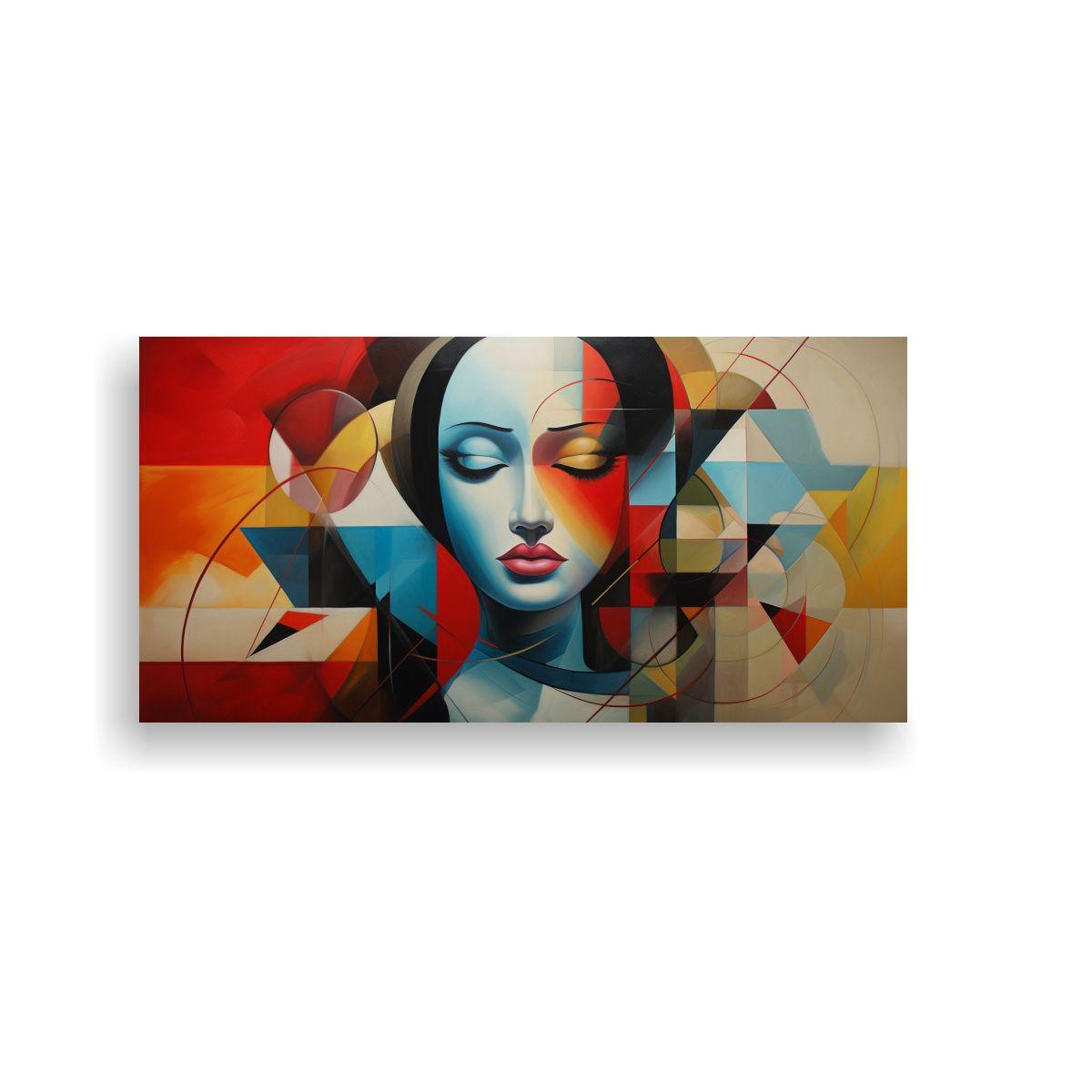 Pinturas Abstractas Figuras Geométricas: Cuadro 40x20 Cm-0
