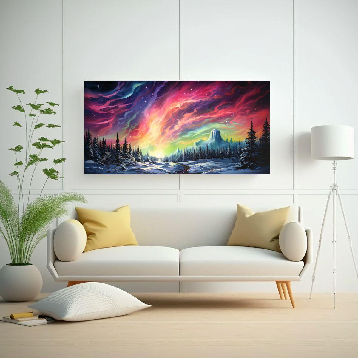 Cuadro Abstracto Con Intensos Colores Vibrantes 160x80cm-2