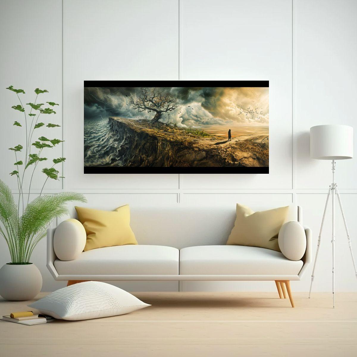 Pintura Decorativa Abstracta: Armonía De Colores 140x70cm-2