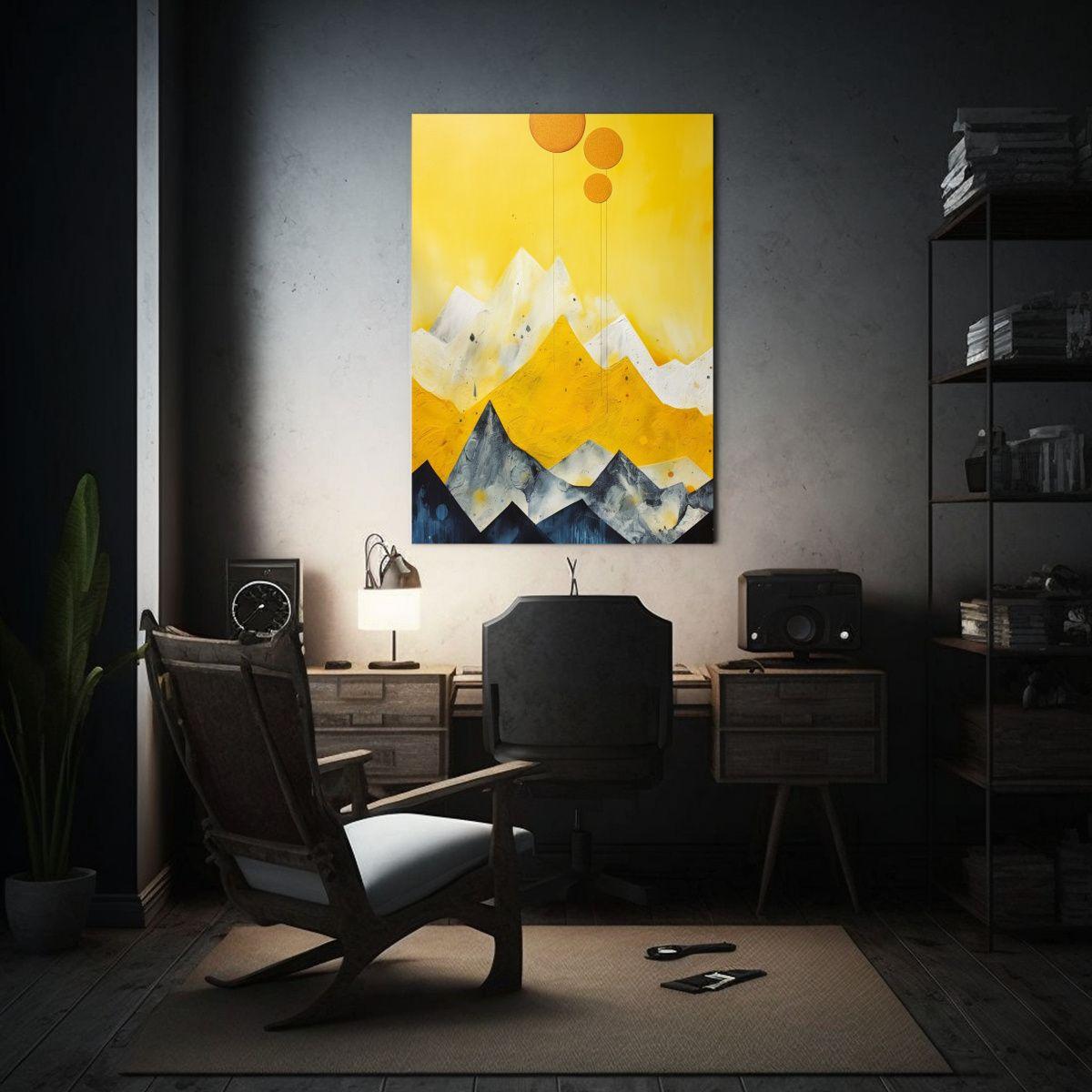 Cuadro Floral De Montañas Con Composición 40x50cm-2