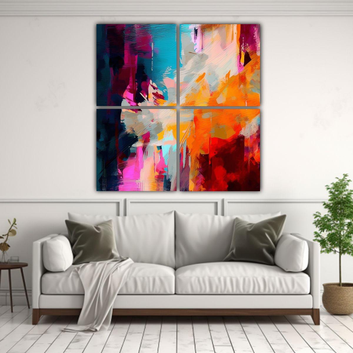 Cuatro Lienzos Calidos Originalidad En Diseños 200x200 Cm-2
