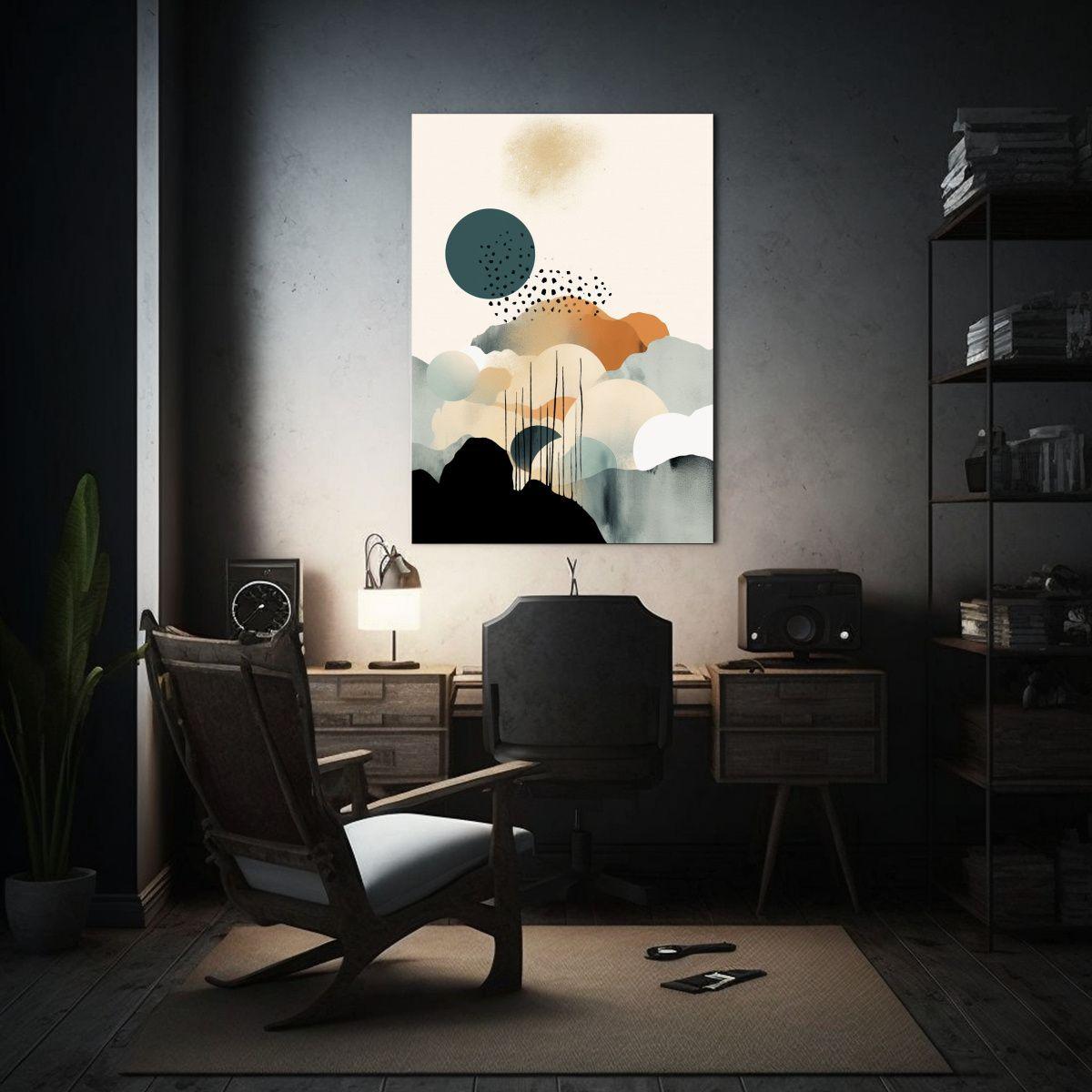 Pintura Abstracta Mágica Tonos Boho Minimalista 20x30cm-2