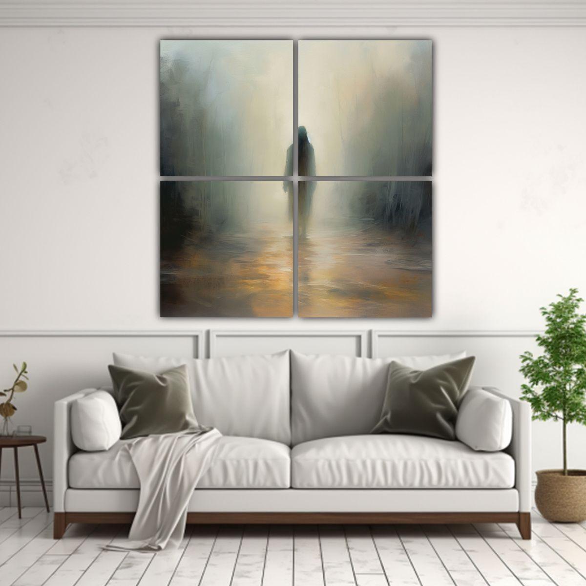 Cuatro Pinturas Decorativas Hazy Escena 200x200 Cm-2