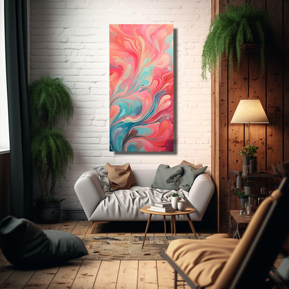 Cuadro Colores Formación De Patrones Giratorios 70x140cm-2
