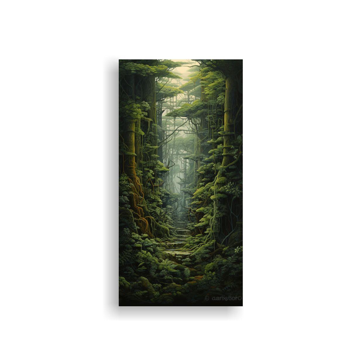 Cuadro De Arte Abstracto Paseo Por Las Capas De 60x120cm-0