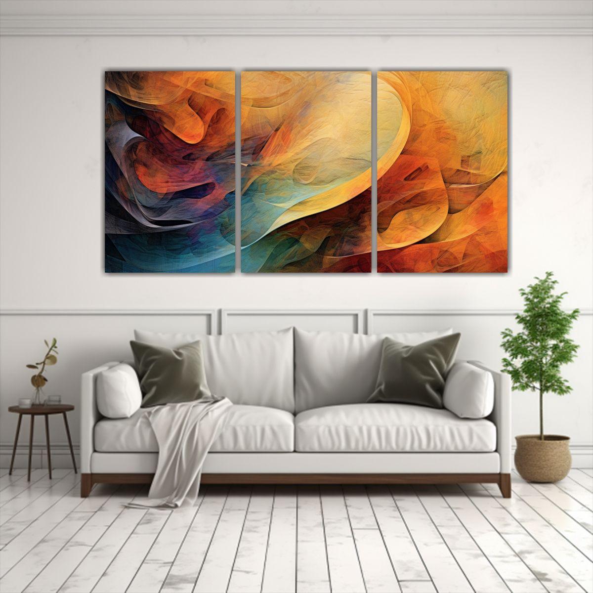 Pinturas De Pared Abstractas Multicolores 150x75 Cm-2