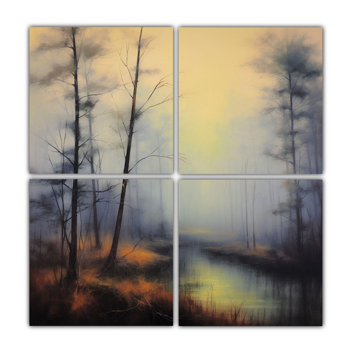 Paisaje Nebuloso En Primer Plano Con Bordes 160x160 Cm-0