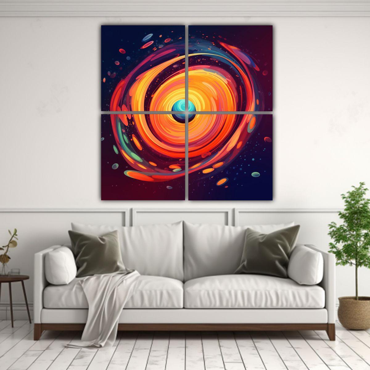 Cuadro Abstracto De Pop Art En Lienzo De Tela 60x60 Cm-2