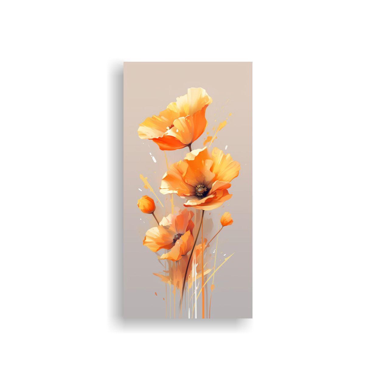 Cuadro De Lienzo Escena Concepto Naranja Elegante. 20x40cm-0