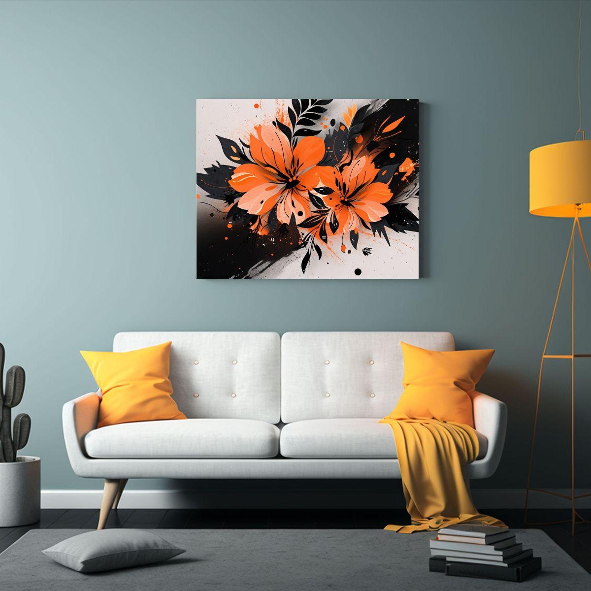 Lienzo De Tela Composición Única En Colores 90x60 Cm-2
