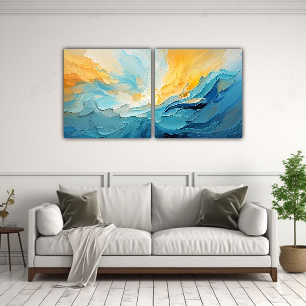 Cuadros Moderno Alegre Solarpunk Colores 140x70 Cm-2