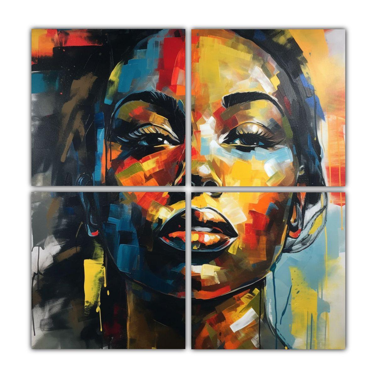 Pinturas Abstractas De Retrato De Mujer 120x120 Cm-0