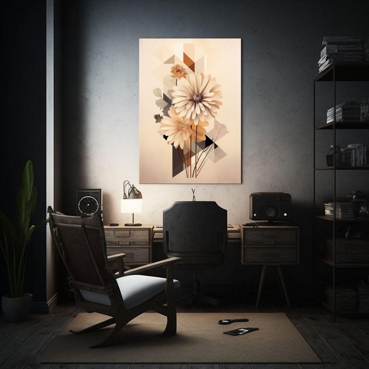 Cuadro Urbano Cuadroes Geométricas Marrón Claro 80x120cm-2