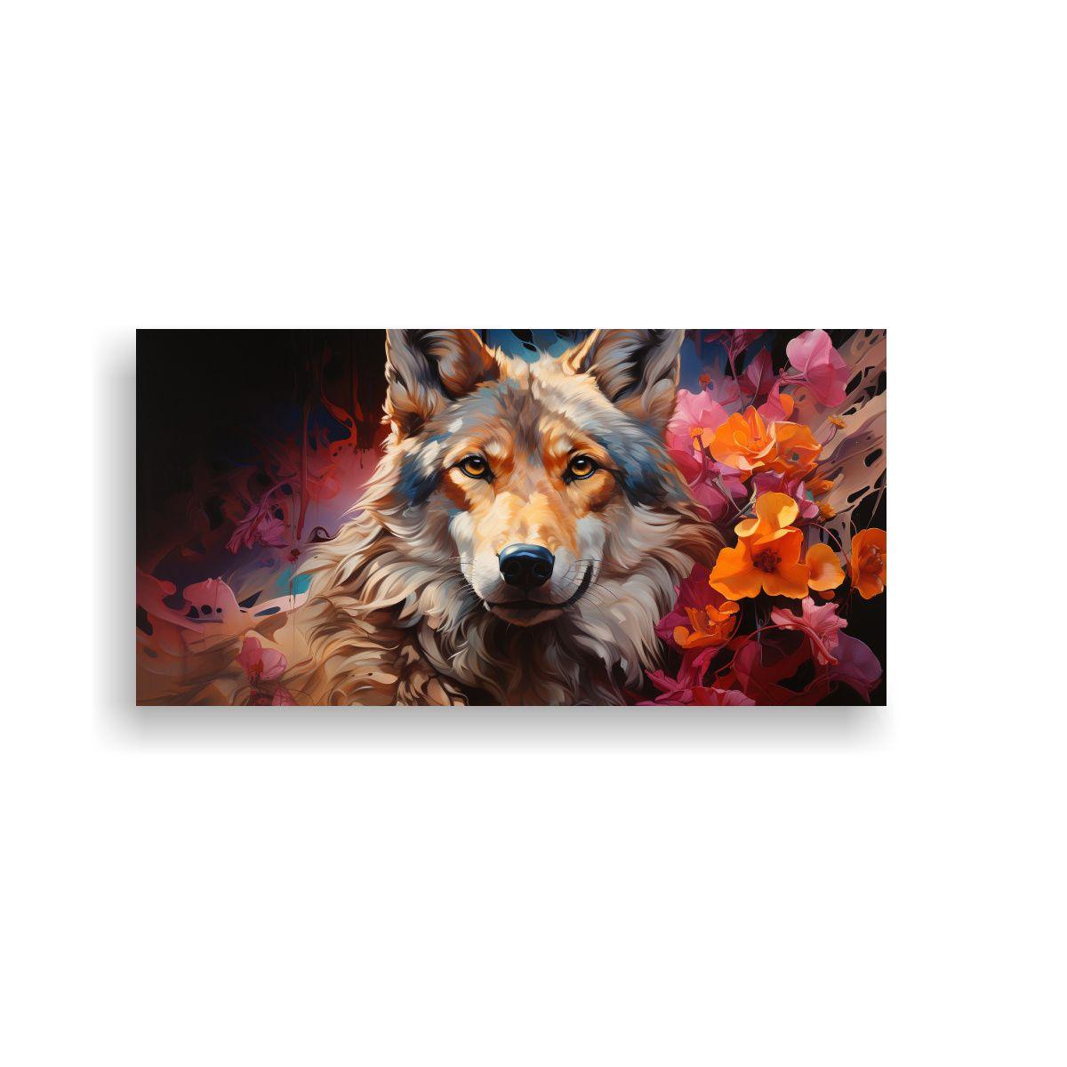 Pintura Al Estilo óleo Estilo Coyote Colorido En  140x70cm-0