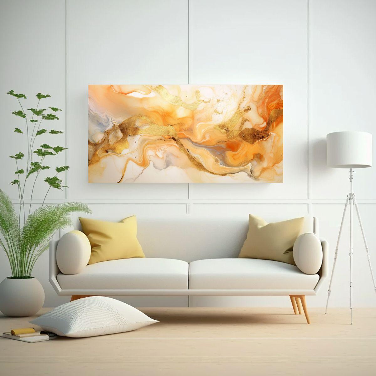 Pinturas Decorativas Acuarela Abstracta 140x70cm-2