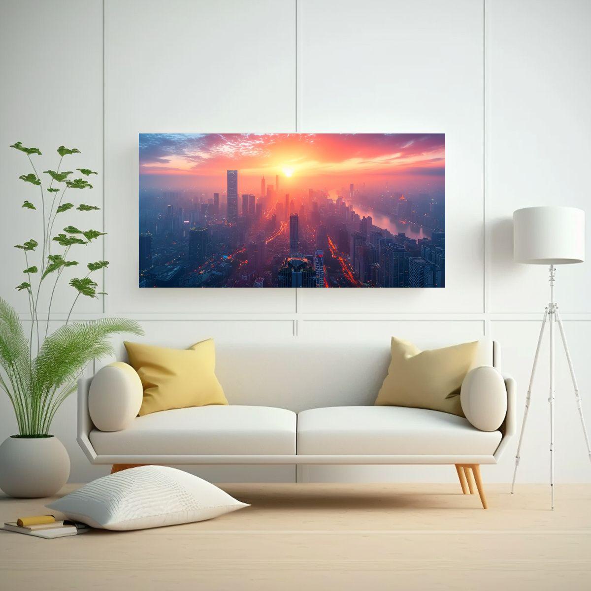 Cuadro De Dibujo Elegante Del Skyline De Place 120x60cm-2