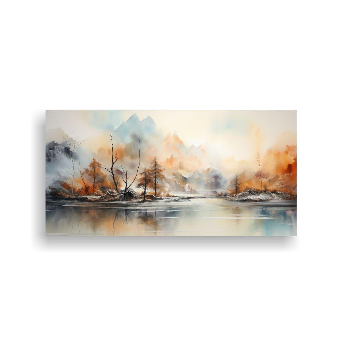 Pinturas Decorativas Paisaje Abstracto Acuarela 80x40cm-0