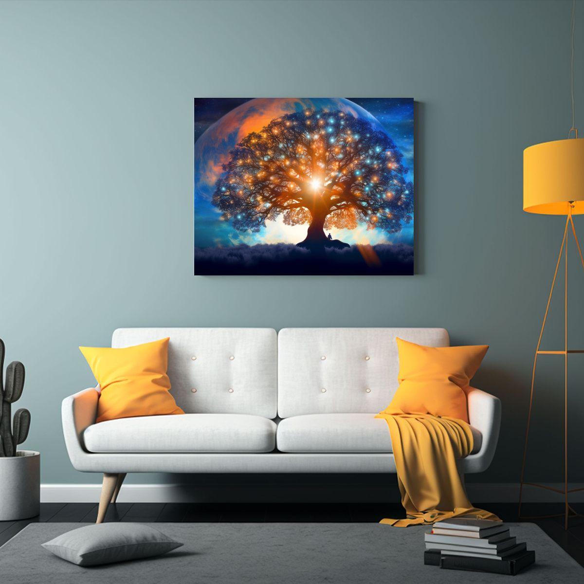 Pinturas Decorativas De árbol Cósmico Espiritual Con Energ 120x80cm-2