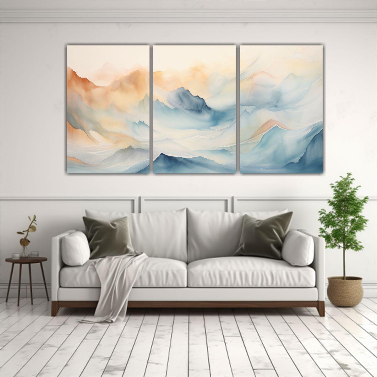 Paisaje Montañoso En Bastidor: Concepto Clásico 180x90 Cm-2