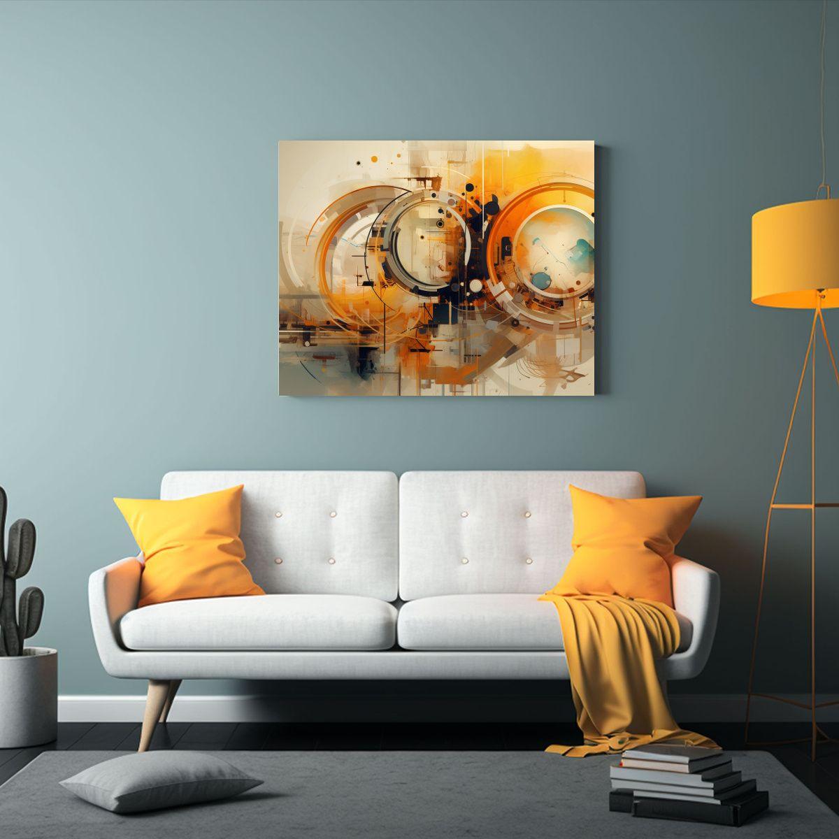 Pinturas Abstractas Tecnológicas Para Decorar 65x50cm-2