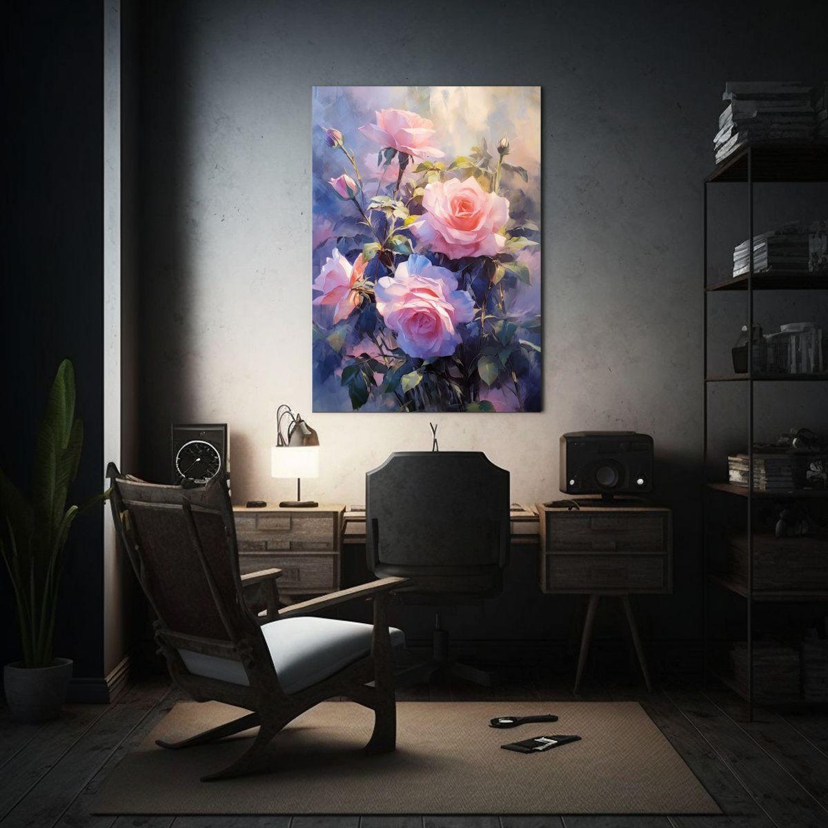Cuadro Rosas Rosa Naturaleza Viva Pintura 20x30cm-2