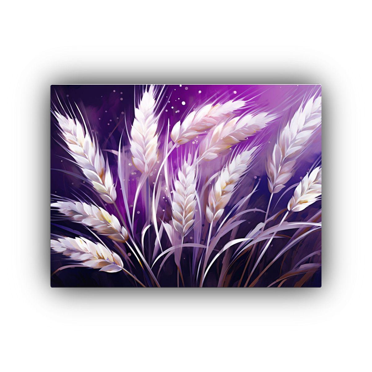 Pintura Decorativa Duradera De Granos De Trigo En Tonos Mora 90x60cm-0