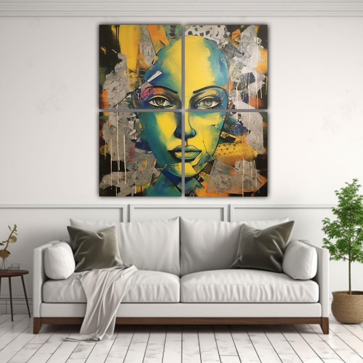 Cuadro De Pared Moderno Con Motivo De Booker, 120x120 Cm-2