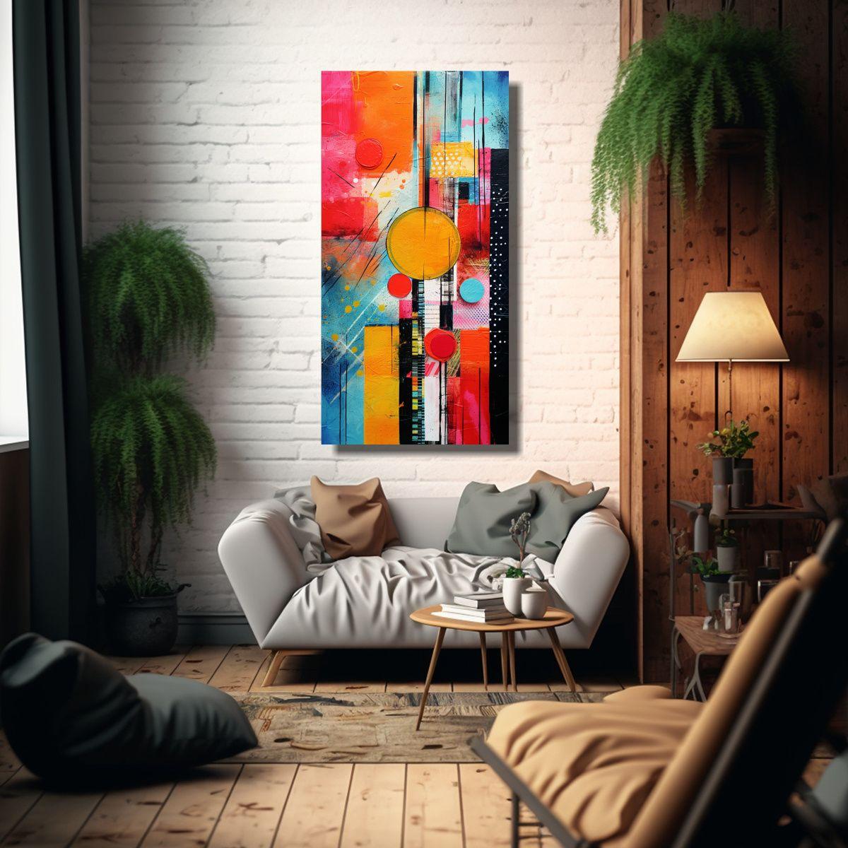 Collage Abstracto De Texturas Y Colores 70x140cm-2