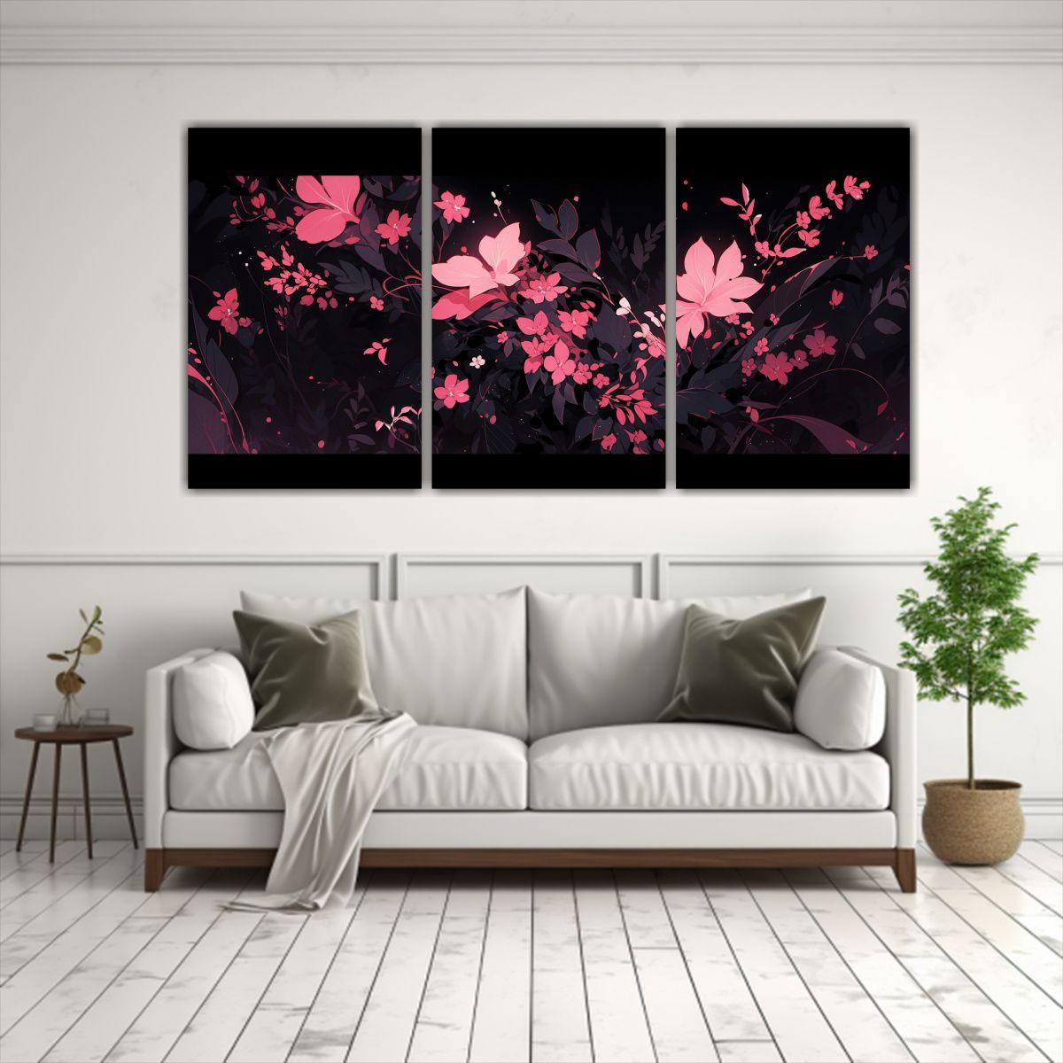 Artes Moderno Elegante En Negro Y Rosa: Estilo 150x75 Cm-2