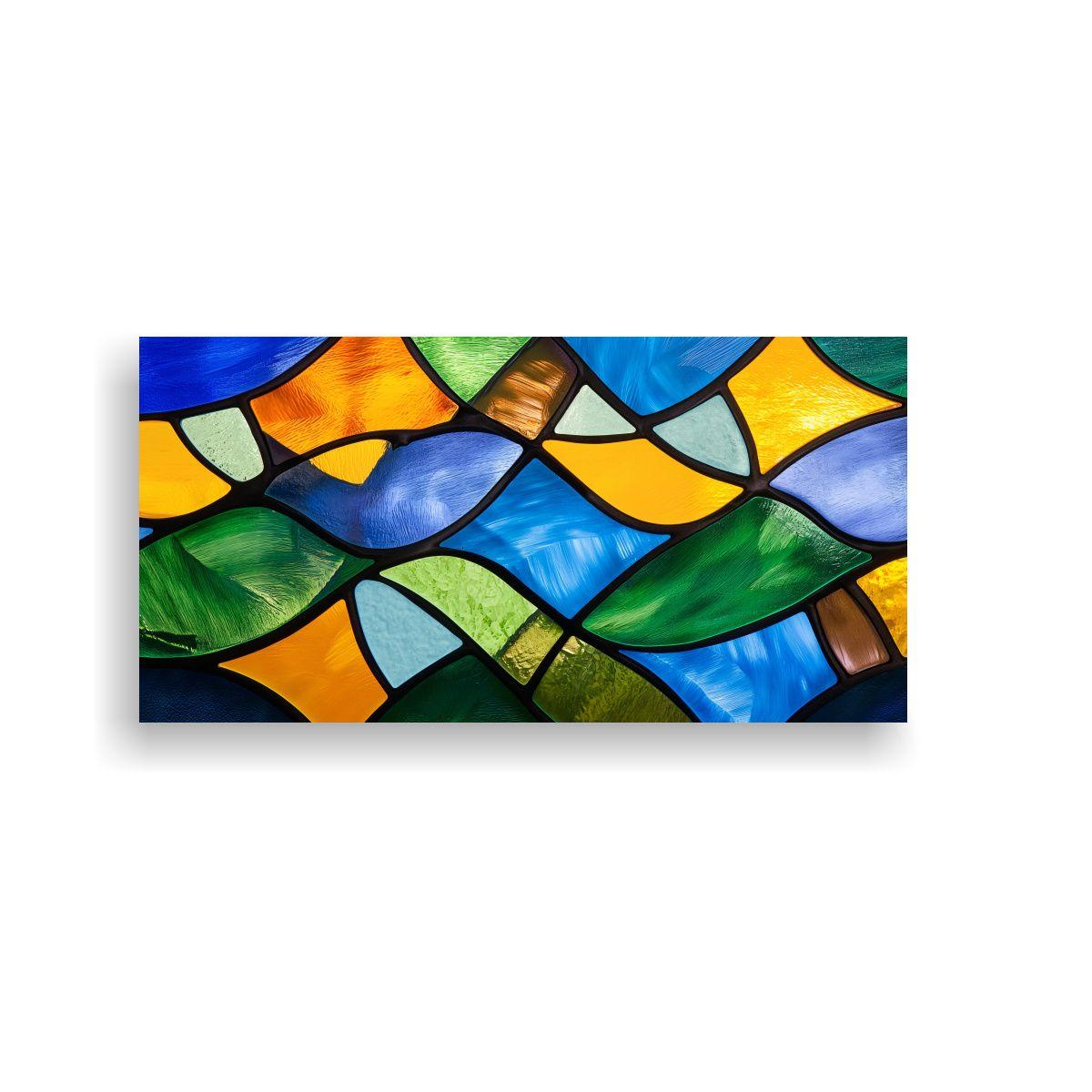Pintura Vitral A Todo Color Con Letras VI Azul 140x70cm-0