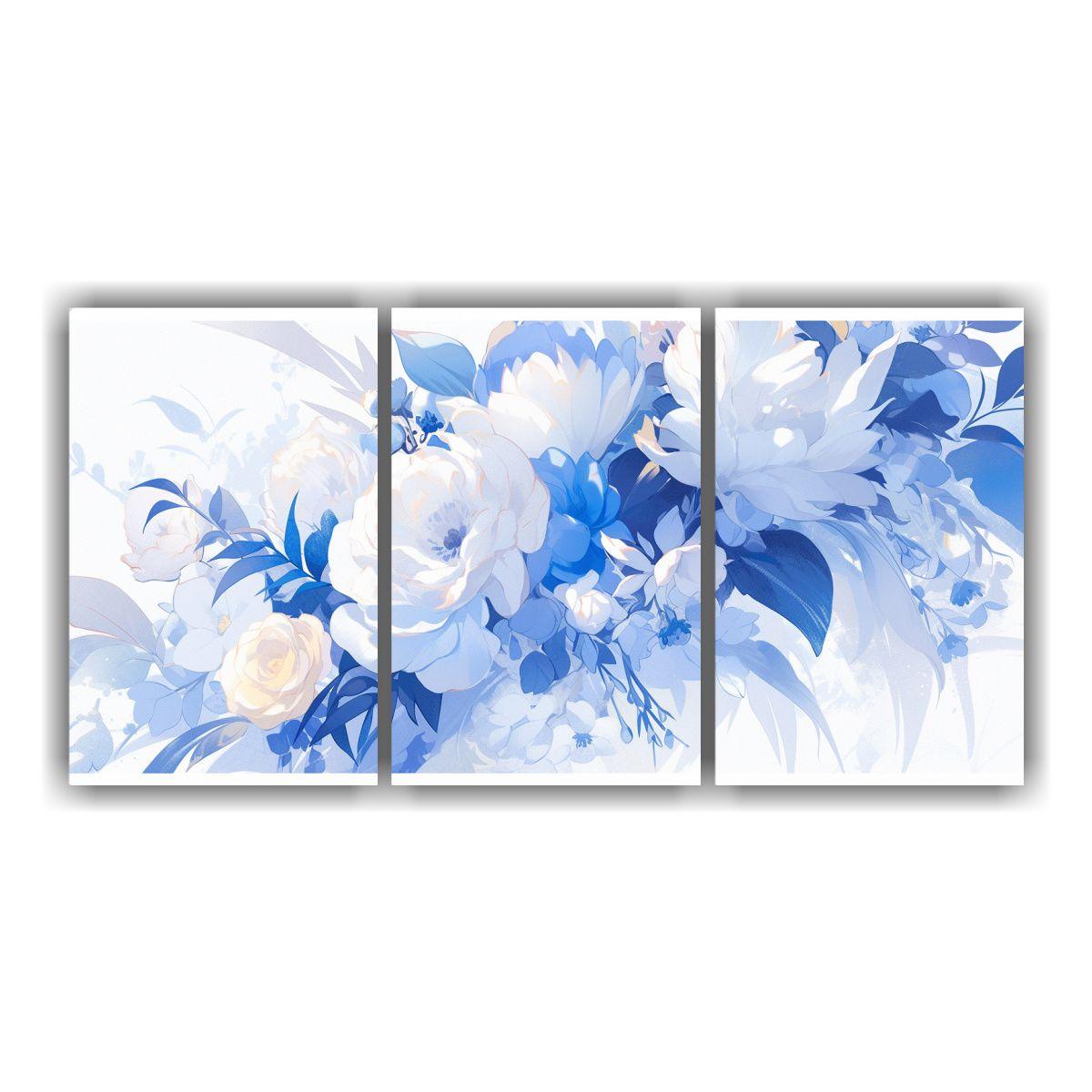 Lienzos Dibujo época Blanco Y Azul, Atmósfera 150x75 Cm-0