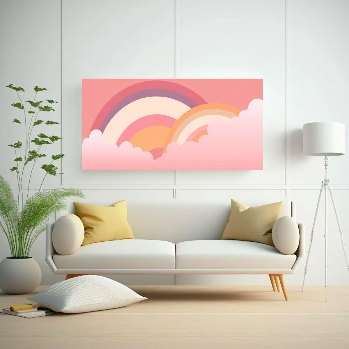Cuadro Tela Canvas Composición Dinámica Rainbow 100x50cm-2