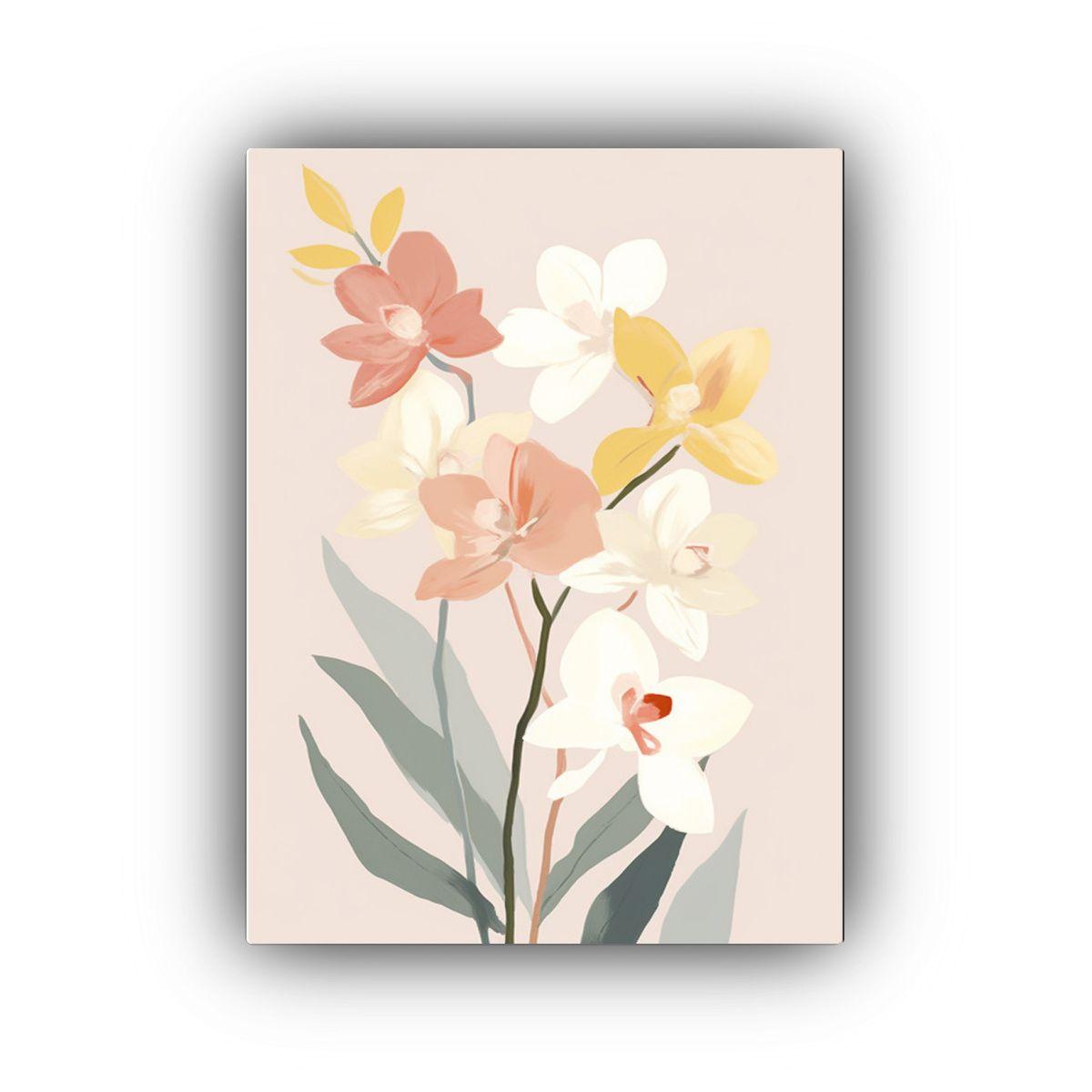 Cuadro Original De Orquídea: Armonía Delicada 40x50cm-0